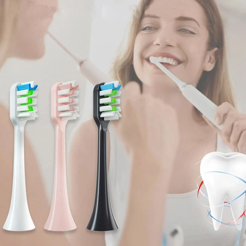 (image for) 2PCS Tooth Brush Heads Sonic Electric Toothbrush Soft Bristle Nozzles for SOOCAS X3/X3U/X5 Replacement Toothbrush Heads